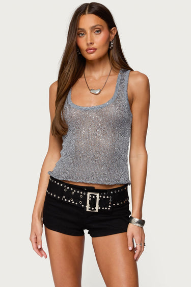 Eleora Sequin Knit Tank Top