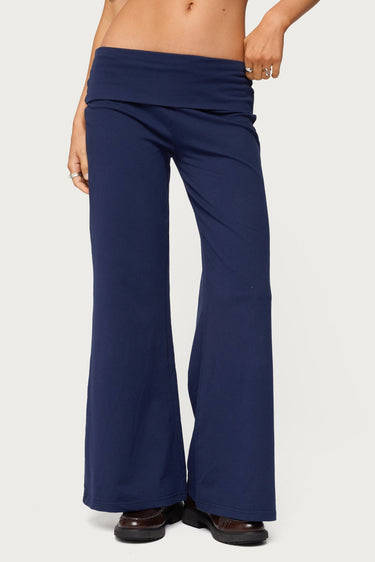 Petite Wide Leg Foldover Pants