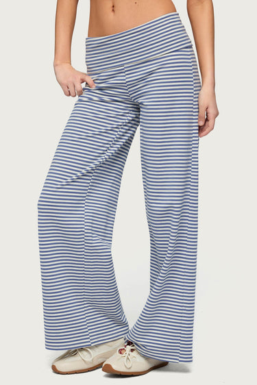 Petite Lilah Striped Fold Over Pants