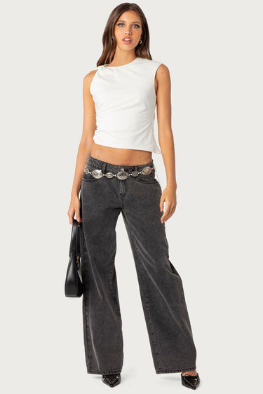 Raelynn Washed Low Rise Baggy Jeans