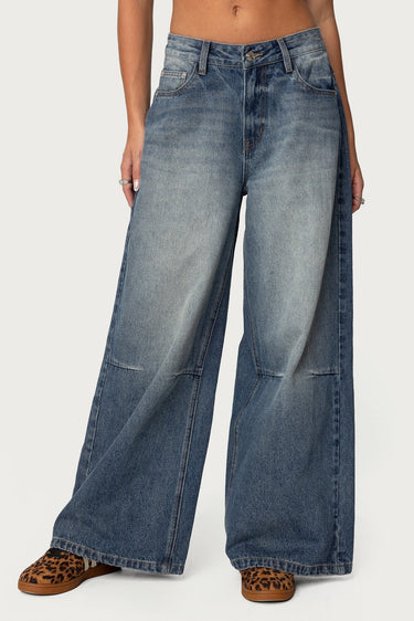 Skater Girl Washed Low Rise Baggy Jeans