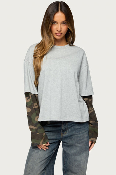 Ellesse Contrast Camo T Shirt