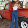 Starrie Panel Stitch Low Rise Bootcut Jeans
