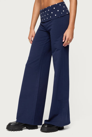 Reeva Polka Dot Foldover Pants