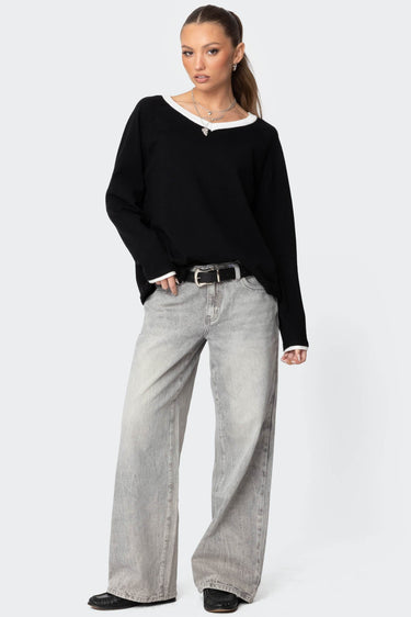 Magda Acid Wash Low Rise Baggy Jeans