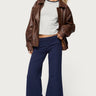 Petite Wide Leg Foldover Pants