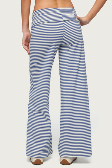 Petite Lilah Striped Fold Over Pants