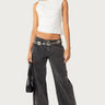 Raelynn Washed Low Rise Baggy Jeans