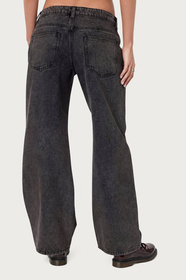 Petite Raelynn Washed Low Rise Baggy Jeans