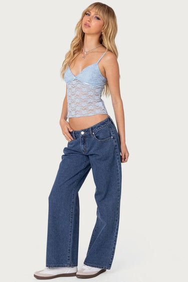 Petite Raelynn Washed Low Rise Baggy Jeans