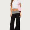Meshey Striped Foldover Pants