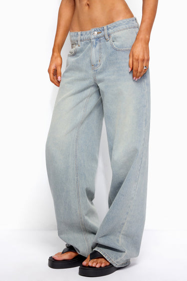 Quintie Mid Rise Straight Leg Jeans