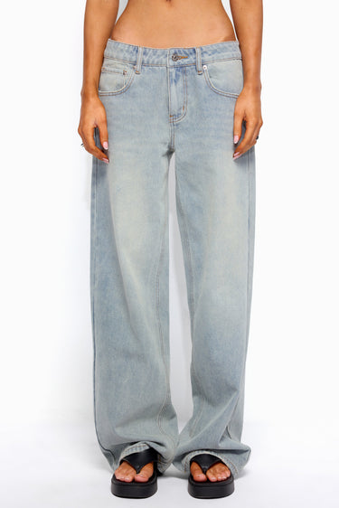 Quintie Mid Rise Straight Leg Jeans