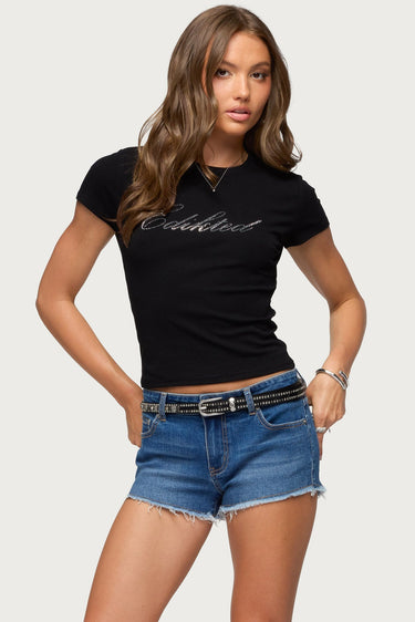 Edikted Icon Rhinestone T Shirt