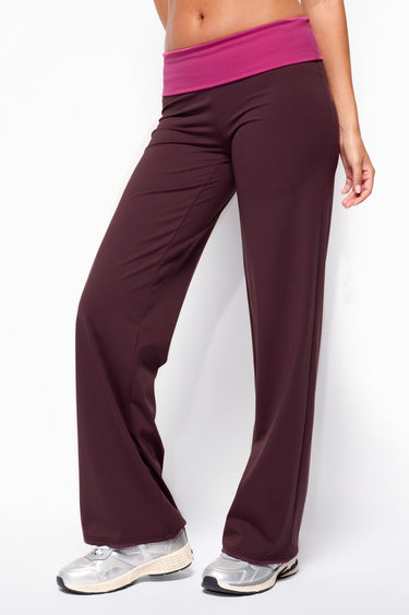 Dayna Contrast Foldover Straight Leg Pants