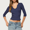 Quila Ribbed Three-Quarter Sleeve Top