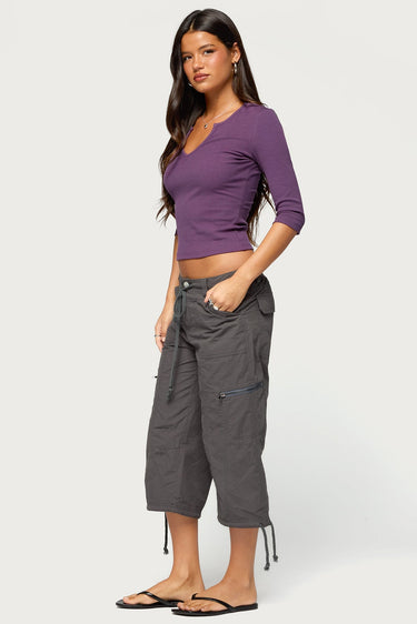 Quila Ribbed Three-Quarter Sleeve Top