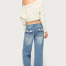 Haela Studded Angel Low Rise Baggy Jeans