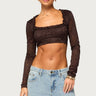 Jewls Long Sleeve Lace Crop Top