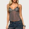 Adzy Sequin Mesh Babydoll Top