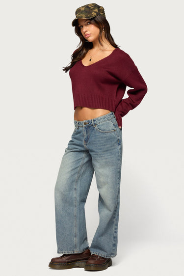 Petite Raelynn Washed Low Rise Baggy Jeans